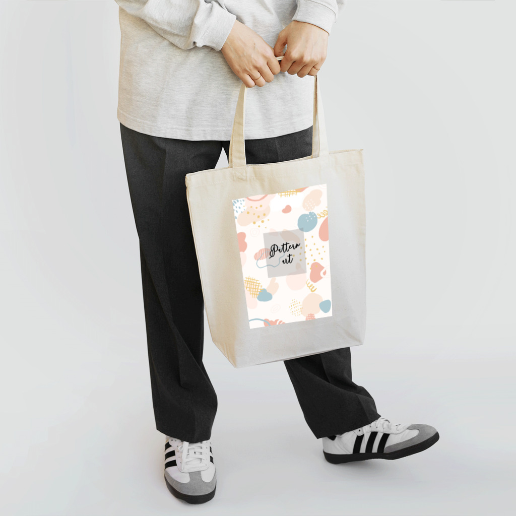 ひよ子さん堂のパステルカラーなパターンアート トートバッグ