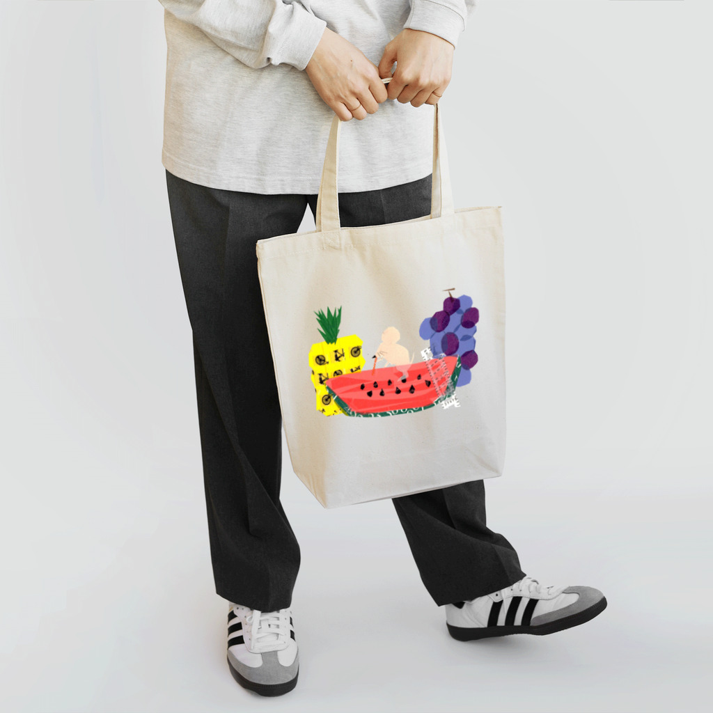 Animal pokkeのスイカ大好きネズミさん Tote Bag