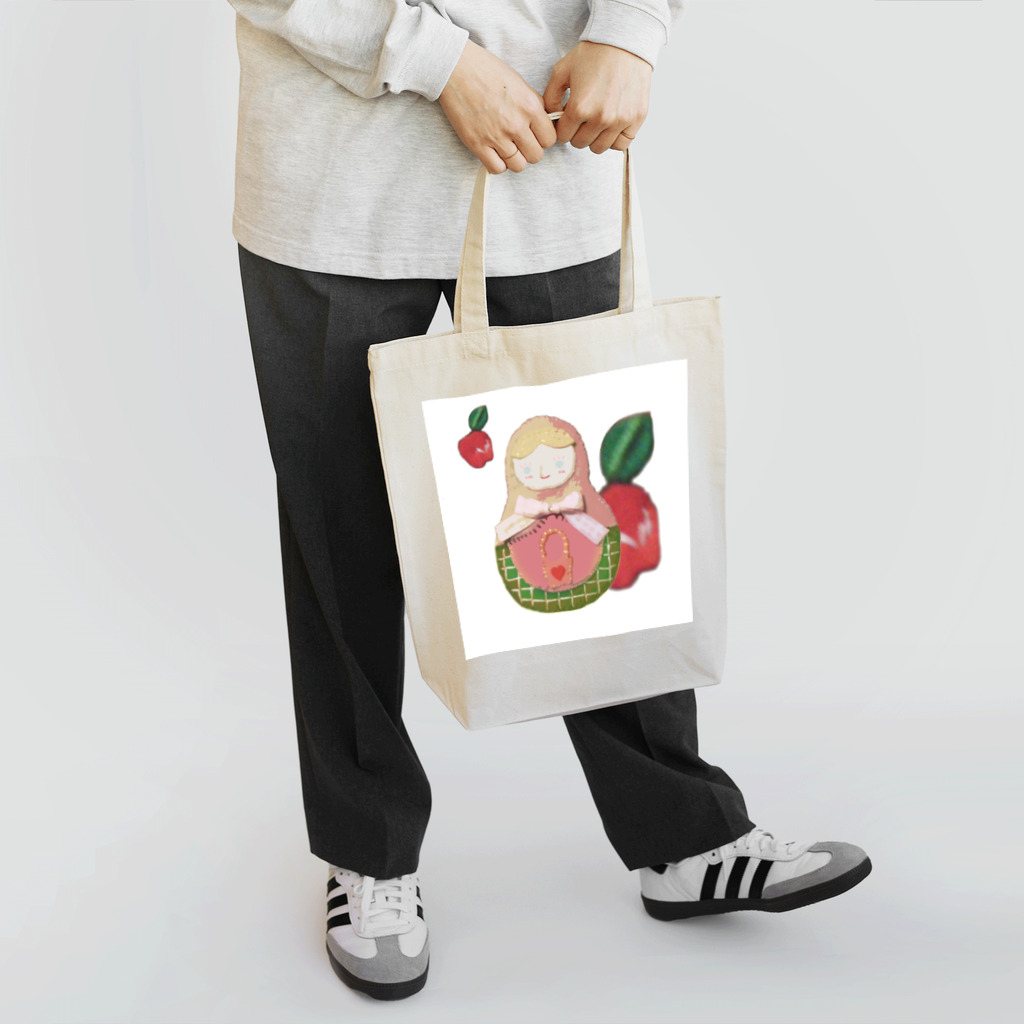 くまの洋服屋のマトリョーシカとアップル Tote Bag