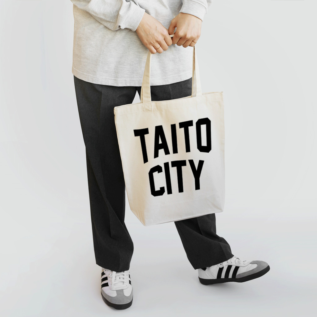 JIMOTO Wear Local Japanの台東区 TAITO WARD ロゴブラック トートバッグ