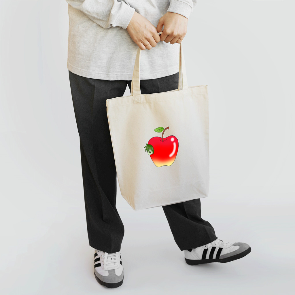SAEKI-WORKSの林檎と芋虫 トートバッグ