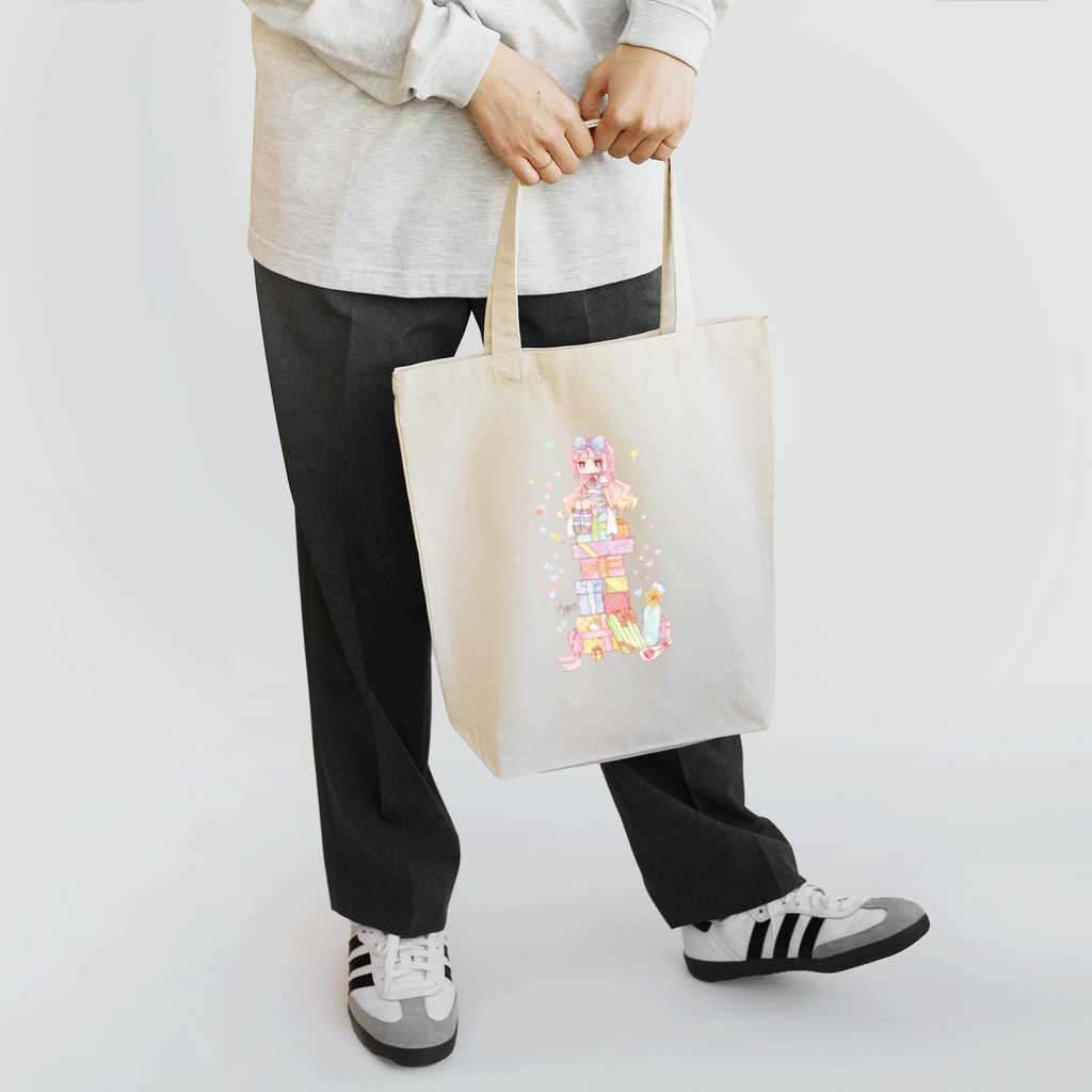 アップルのプレゼントと女の子 Tote Bag