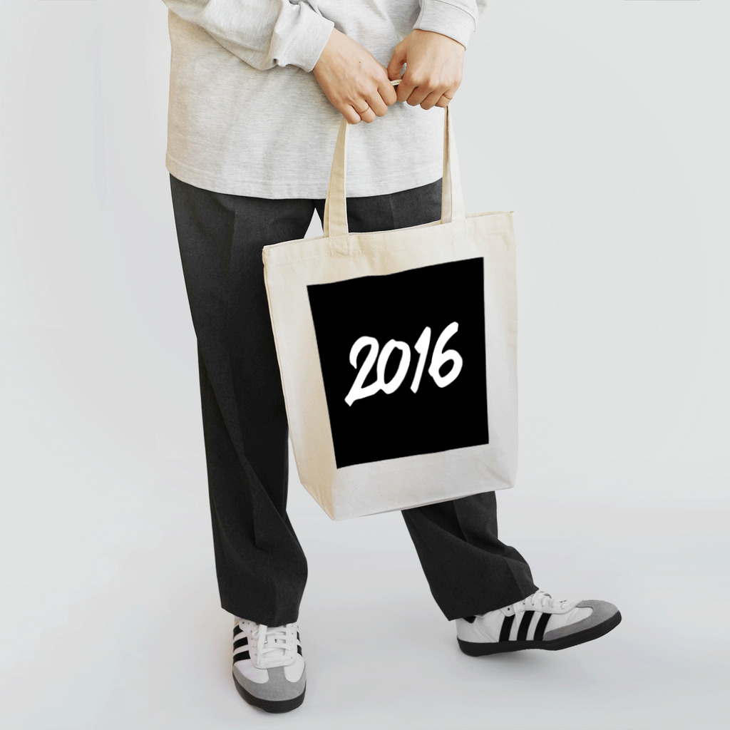 HAPPY 2016の2016正月グッズ SQUARE 666 BLACK トートバッグ