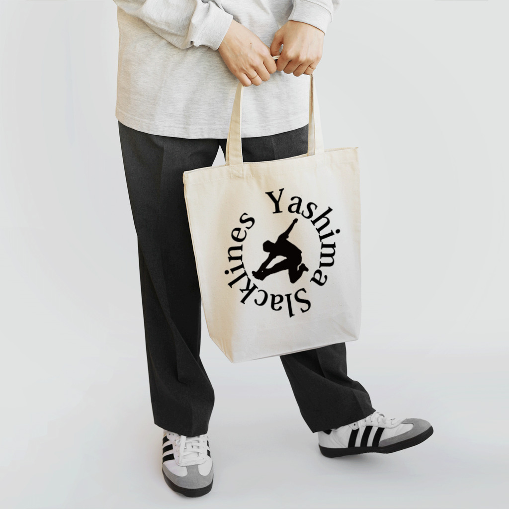 YASHIMA-SLACKLINESのYSロゴ-ブラック トートバッグ
