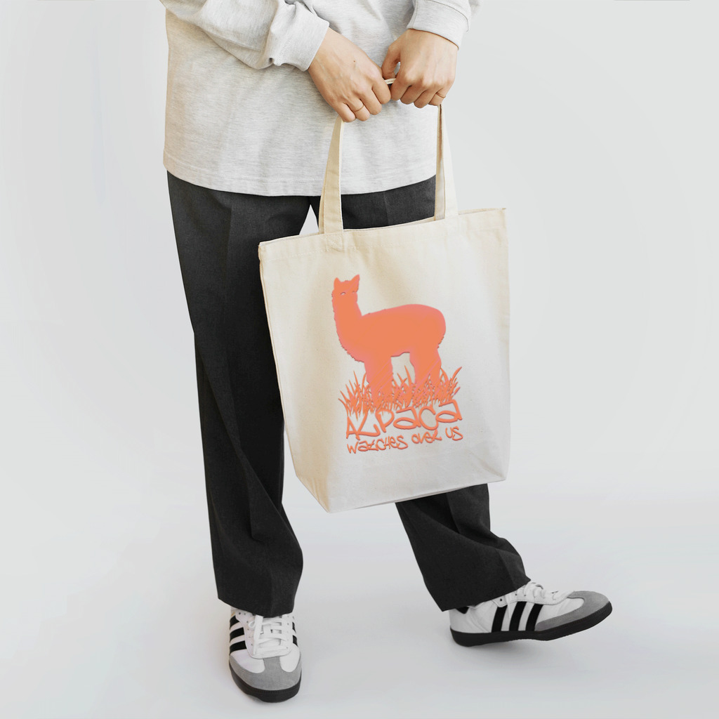AURA_HYSTERICAのアルパカがみてる Tote Bag