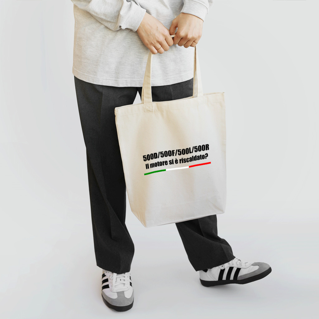 FIAT500 Merceのフィアット500 黒文字 Tote Bag