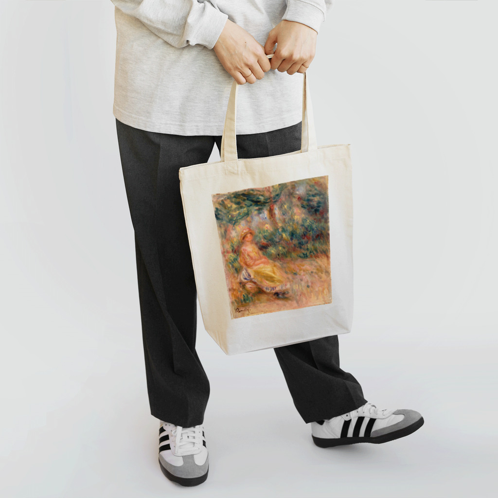 ART_collectionの「風景の中のピンクと黄色の女性」ルノワール Tote Bag