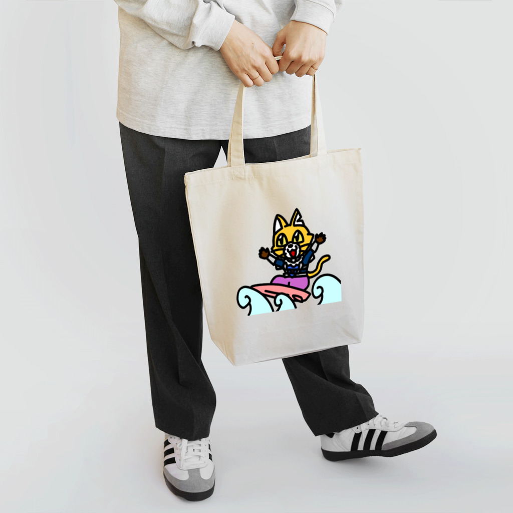 キャットＣのこうじょうけんがくのなみのりキャットC Tote Bag