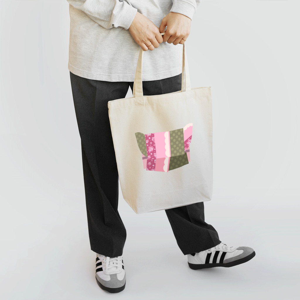 yacocoの帯柄 ピンク×緑 Tote Bag