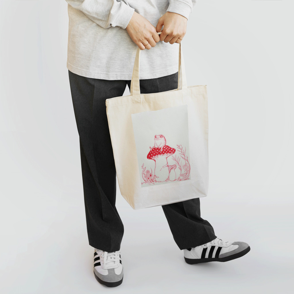 カエルノニワのカエルとキノコ Tote Bag