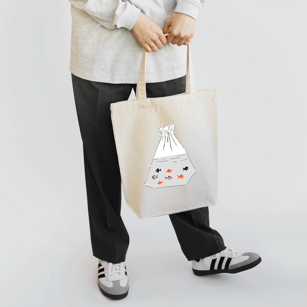 NIKORASU GOの祭りデザイン「金魚すくい」 トートバッグ