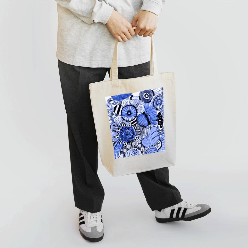 Kissy SmileyのKissy@Smiley/青色の花 Tote Bag
