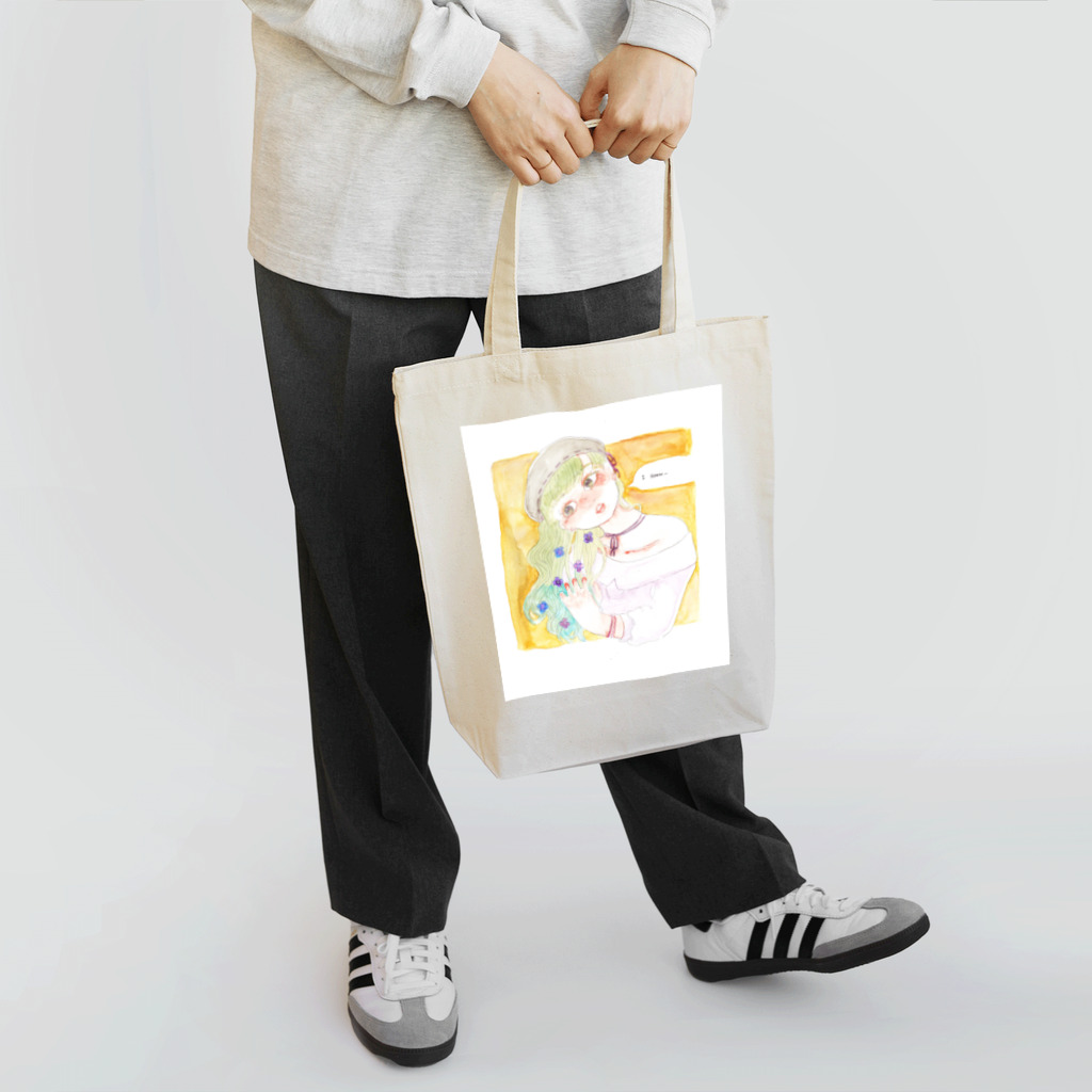 紫陽花イラストレーター　オカサヤカ　グッズショップの『謎解き』©️オカ　サヤカ トートバッグ