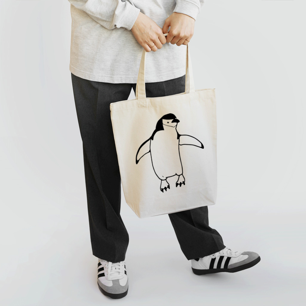 namiparuのシンプルヒゲペンギン（黒線） トートバッグ