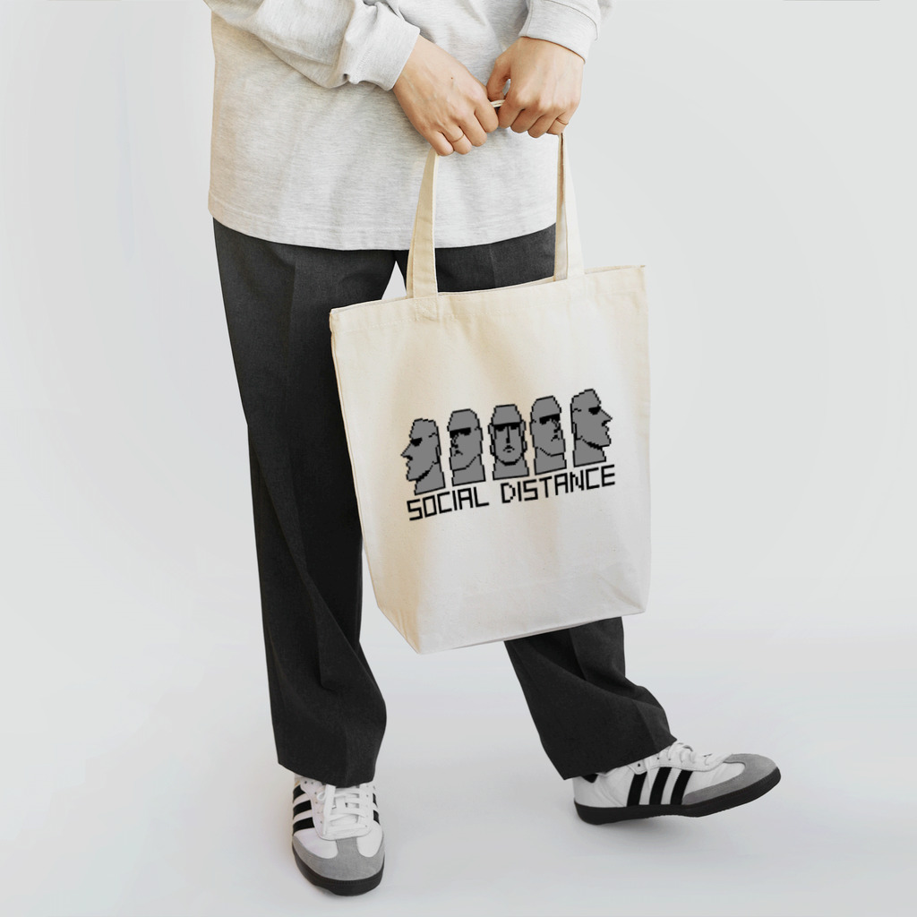 onigiri-loveloveのドット絵のモアイ（SOCIAL DISTANCE) Tote Bag