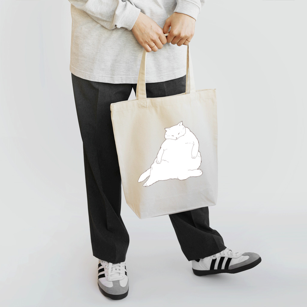 つかさのおデブ白猫の日向ぼっこ Tote Bag