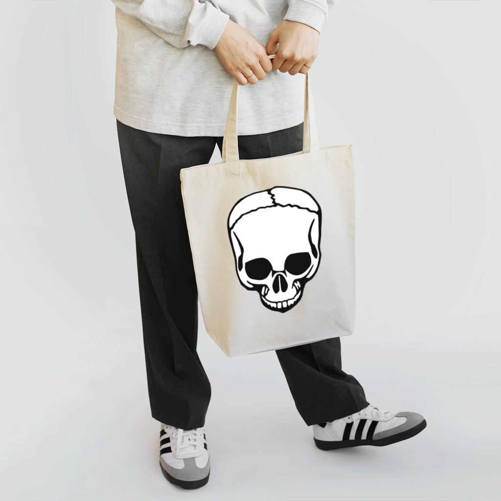 犬田猫三郎のシンプルなスカル Tote Bag