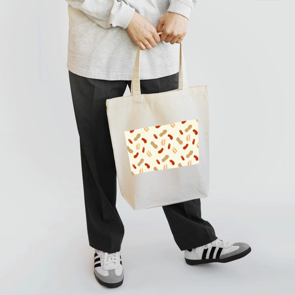 カッコーのお店の殻付きピーナッツのパターン Tote Bag