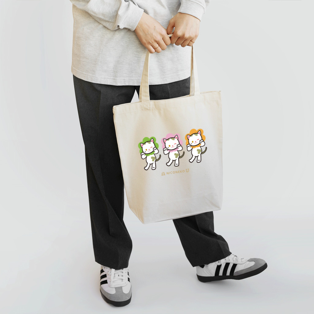 にこねこ【保護猫の保育園】のミッキートートバッグ（お花の妖精・３色） トートバッグ