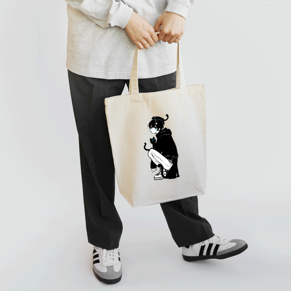 BSR-Cの黒猫と男の子 Tote Bag