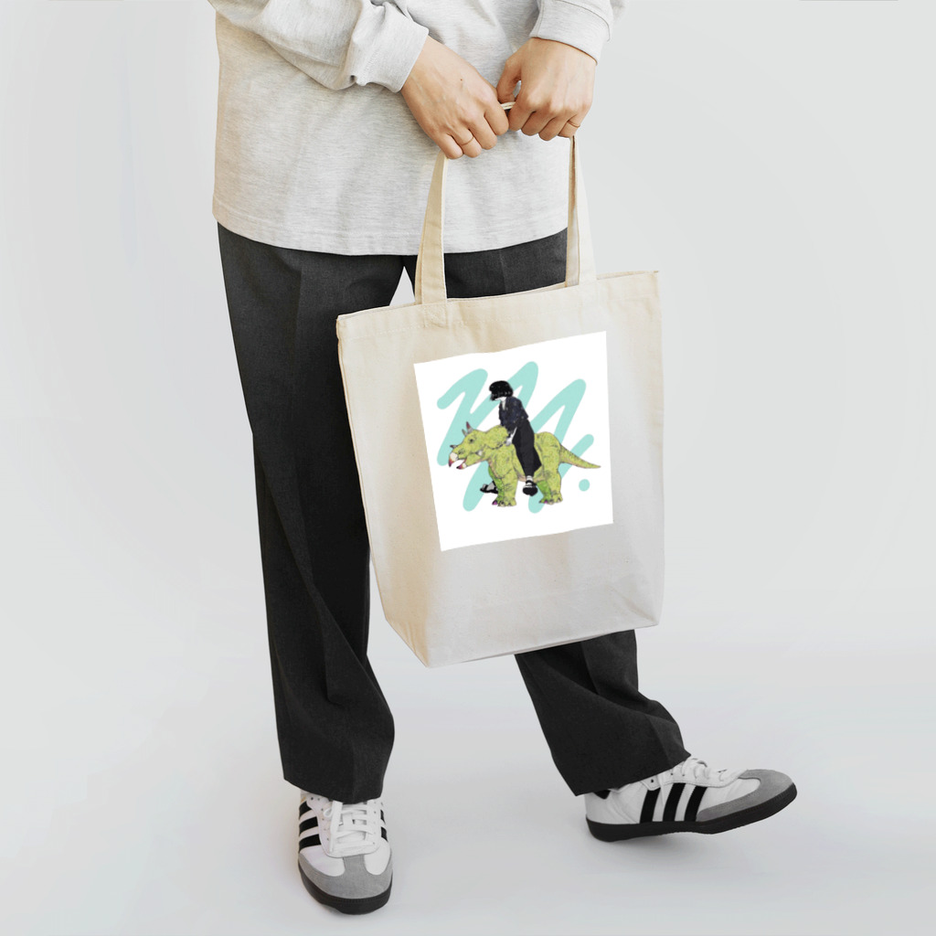 NEN's SHOPのトリケラトプスに乗りたい系女子 Tote Bag