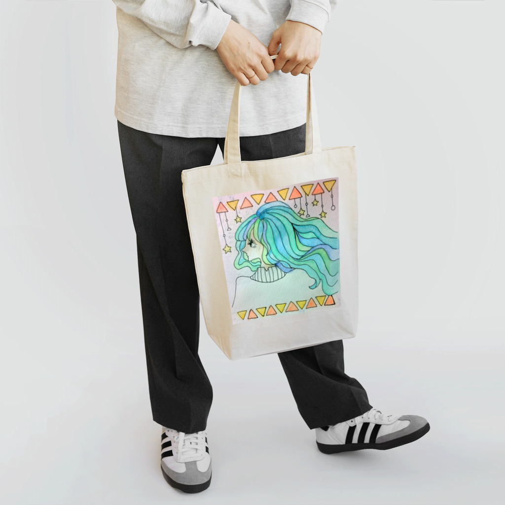 なべりあのキラキラ 少女 Tote Bag