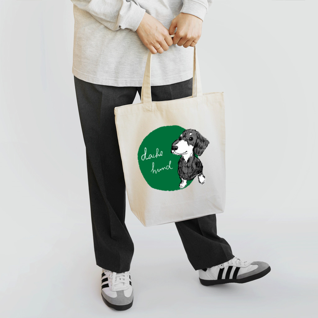 Ayumi HIdakaのダックスフント green Tote Bag