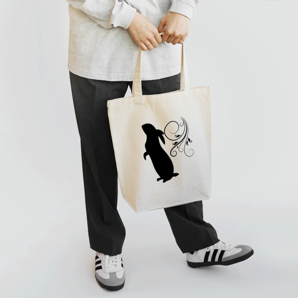 cat hand worksの黒うさぎ Tote Bag