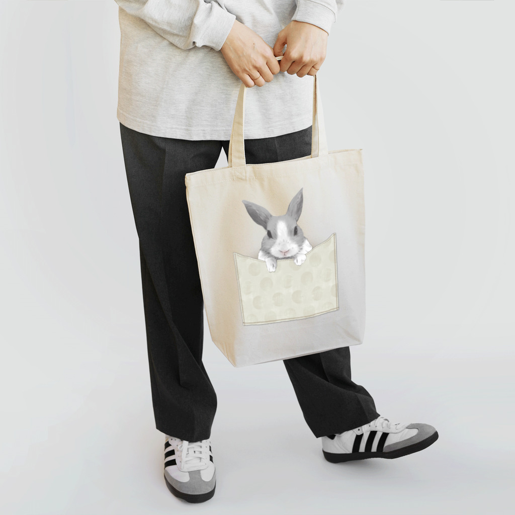 くーぴーばにーのポケットのうさぎ(ナチュラル) Tote Bag