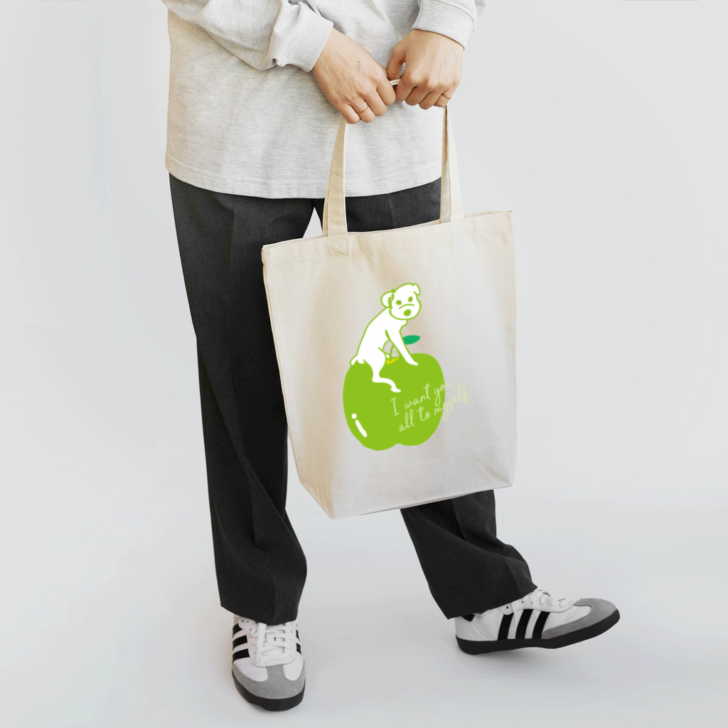 yuna abe (ぱつこ)のGreen Apple Tote Bag