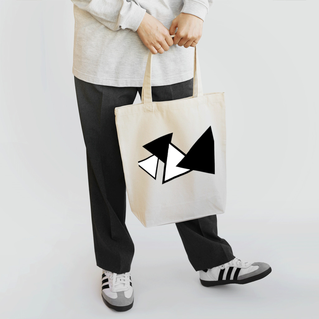 Alulim Official Shopのさんかく（white×black） トートバッグ