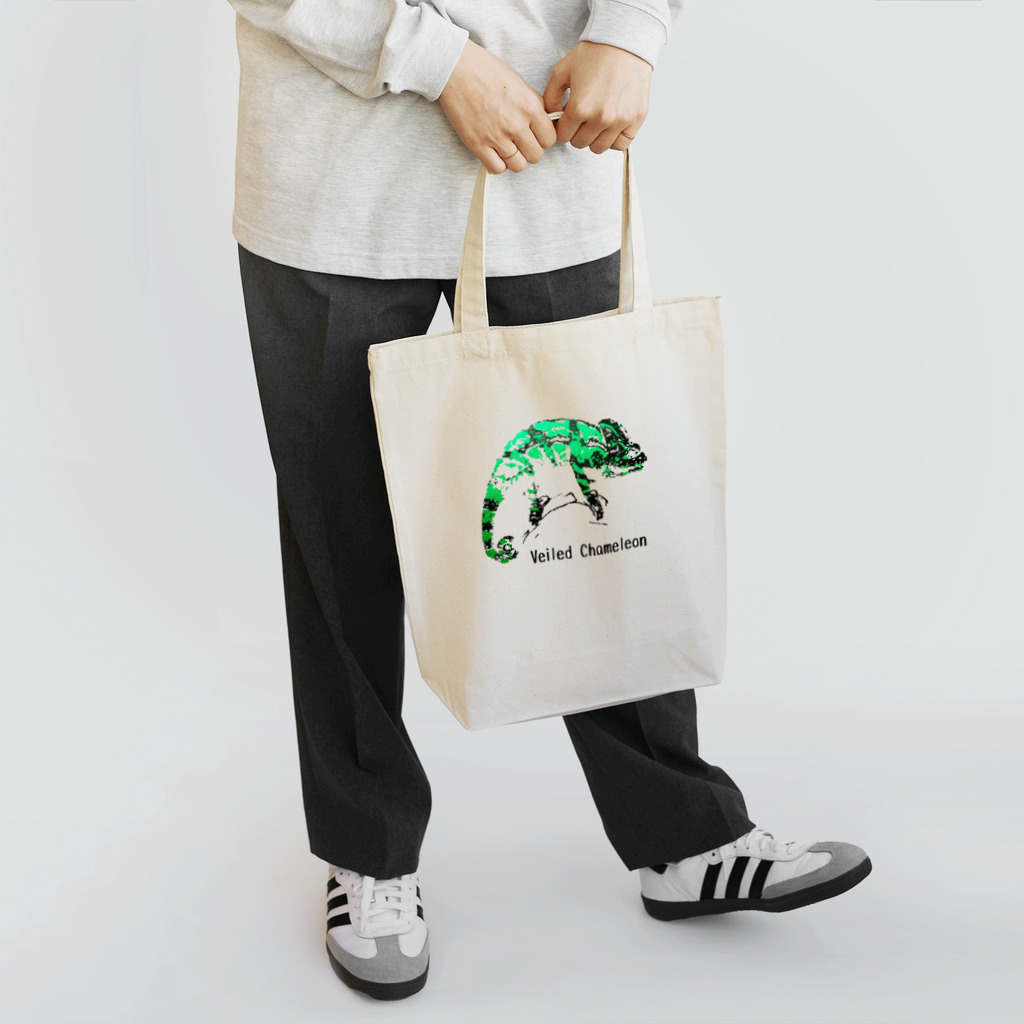 Happiness Reptiles 【ハピレプ】のシルクスクリーン 【エボシカメレオン】 Tote Bag