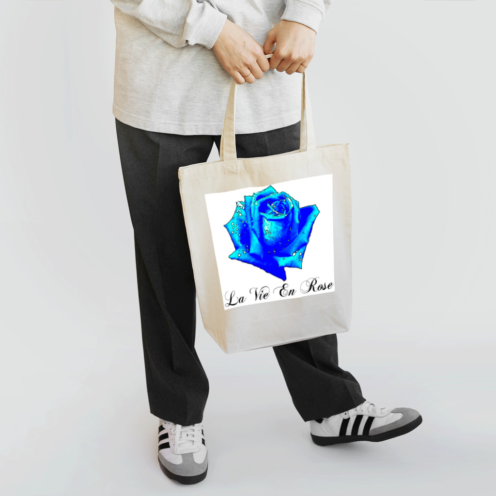 FabergeのLa Vie En Rose-Blue Tote Bag