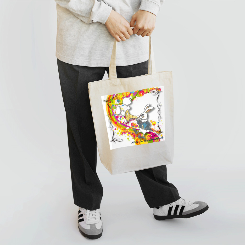 Pencil_VanillaのRabbit on the rainbow Tote Bag