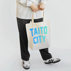 JIMOTO Wear Local Japanの台東区 TAITO WARD ロゴブルー トートバッグ