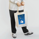 Yellow Rattleの月夜のぺったんこインコ Tote Bag