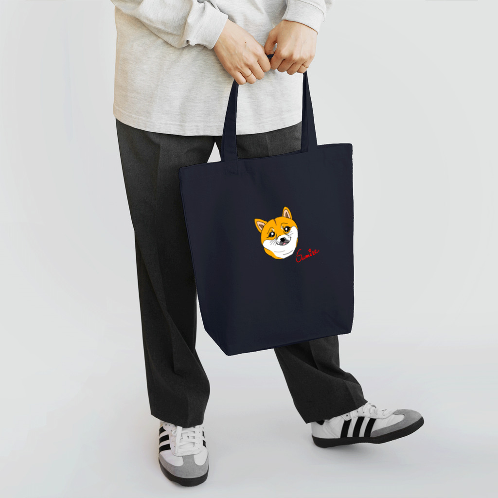 ワンにゃん応援隊のSumireちゃん　柴犬　大　赤文字 Tote Bag