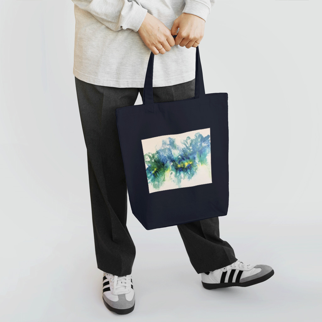 Akiyoのフィレンツェ画房 のブルーFluidFlowers2 トートバッグ