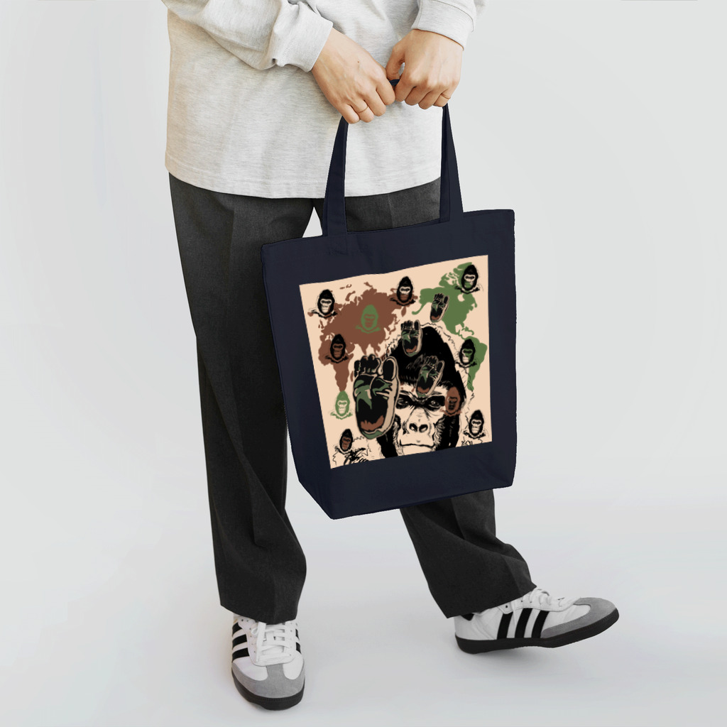 油絵描きの小物売り場のゴリゴリの迷彩柄 トートバッグ