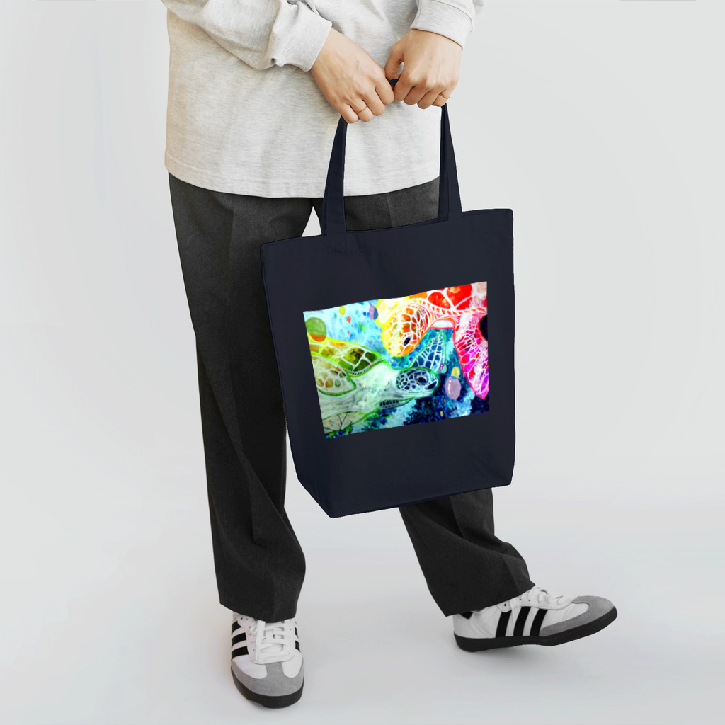 志瓜のSUZURIのひかり色ウミガメ Tote Bag