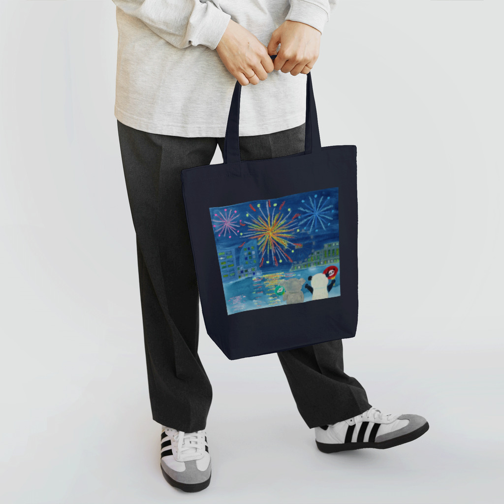 RAAKOの花火を見るコアラとパンダ Tote Bag