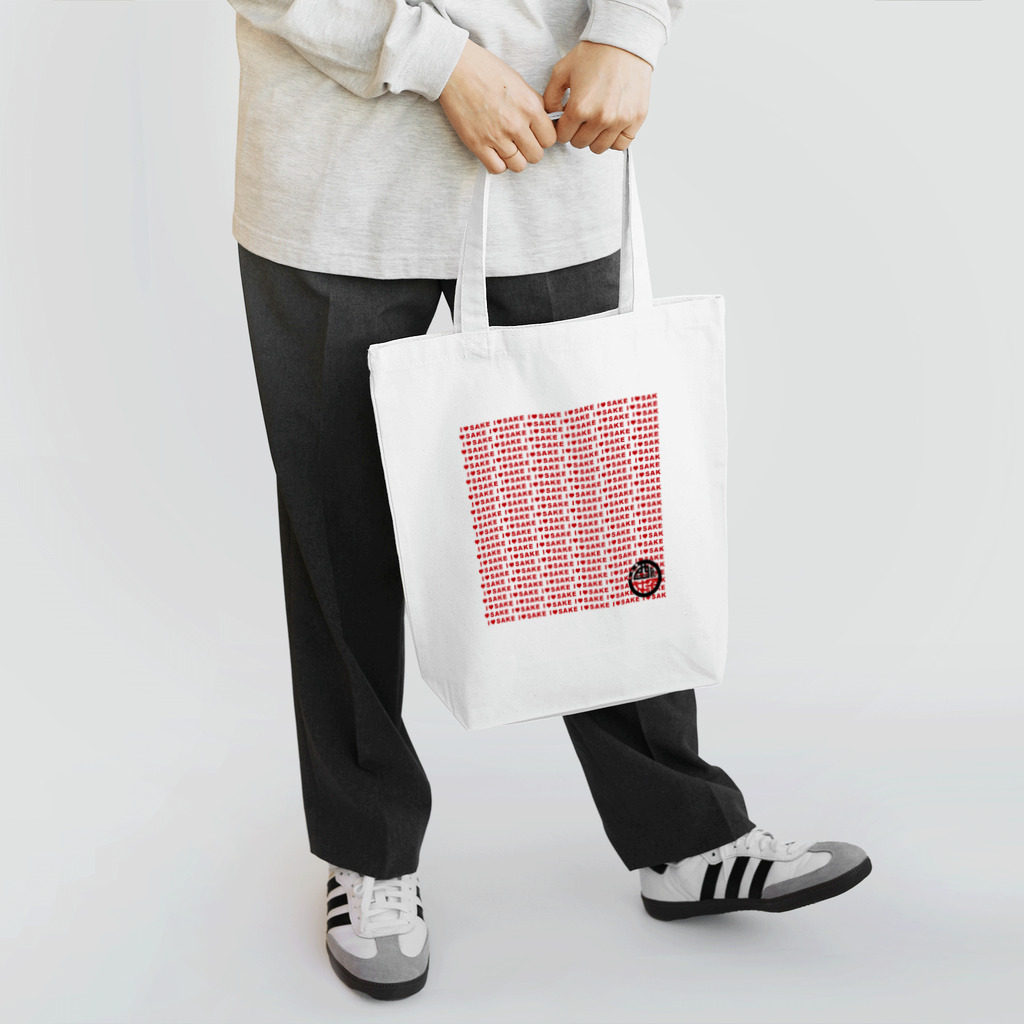 日本酒女子普及委員会29ショップのI♥SAKE（赤）いっぱいグッズ トートバッグ