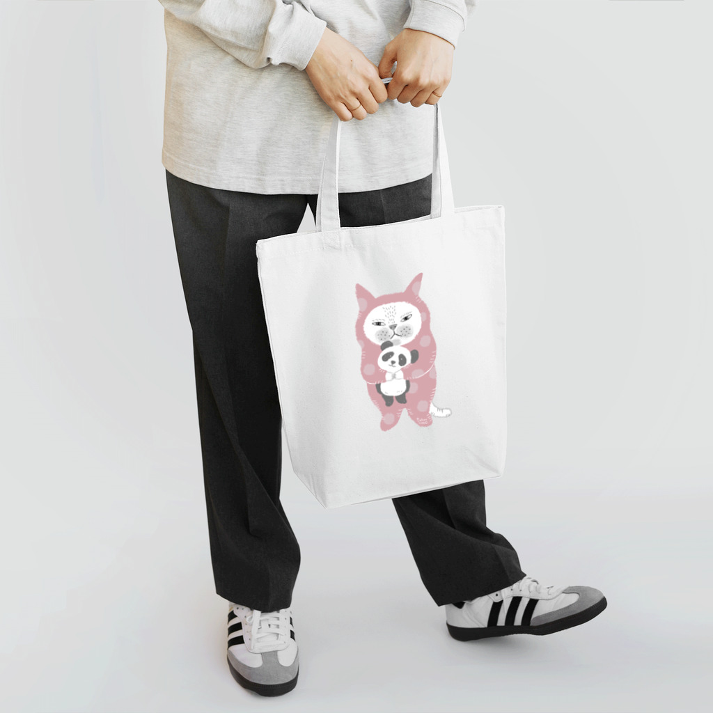 多分ねこのパンダをぎゅっ。(ピンク) Tote Bag