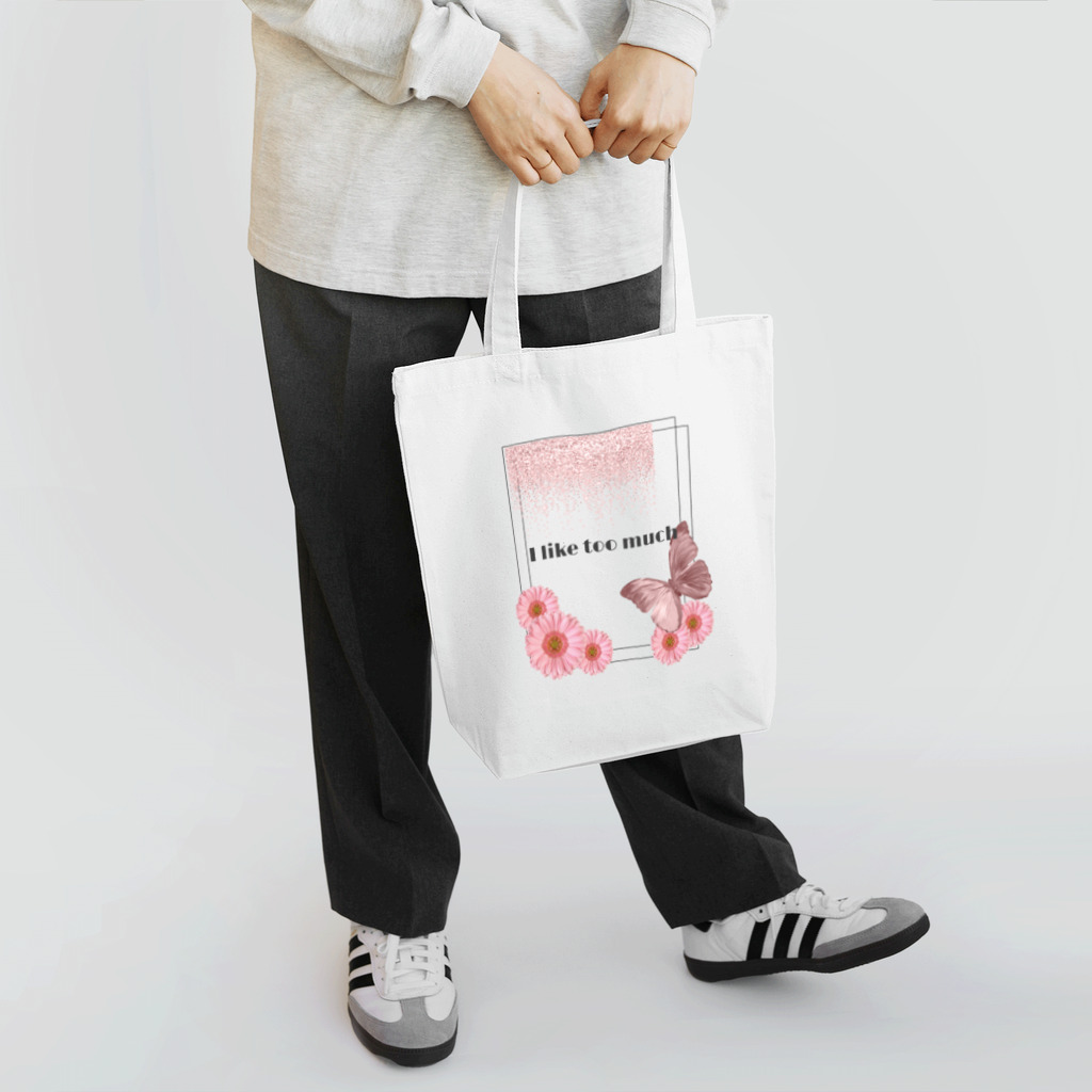 SHOPariのI like too much（PINK） Tote Bag