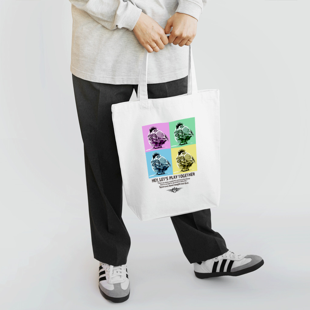 “すずめのおみせ” SUZURI店のスズメのおチリ（ポップアート風） トートバッグ