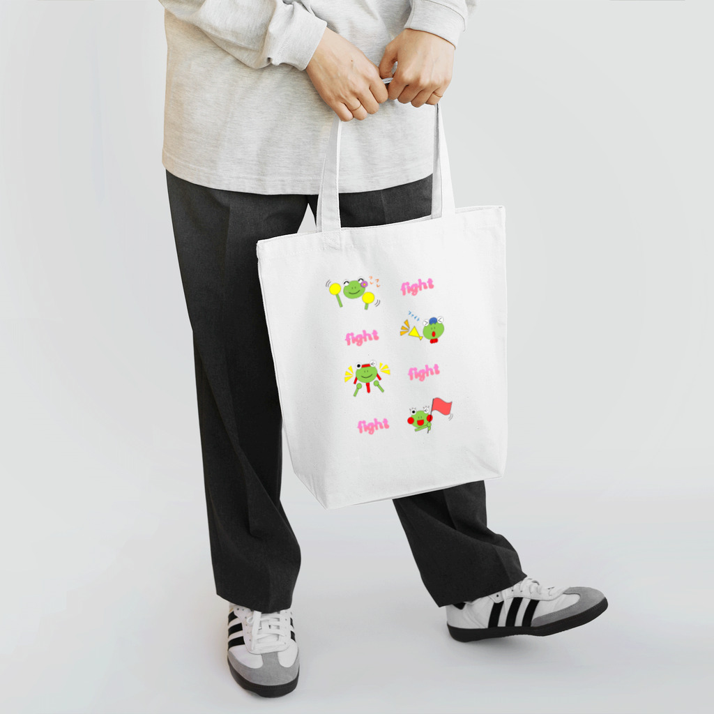 🐸かえるさんと仲間たち🐸の応援団のかえるさん Tote Bag