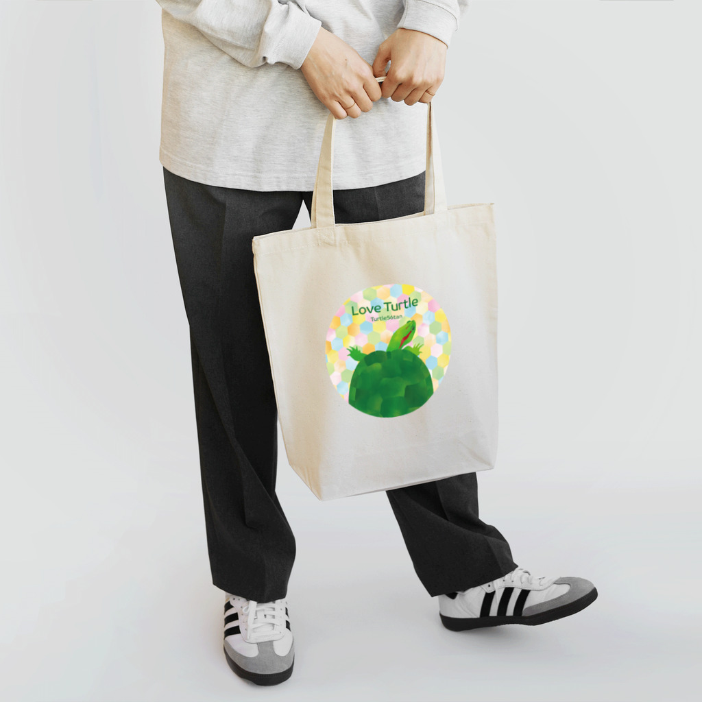 Turtle56tanのLove Turtle TypeB ワッペン カラフル Tote Bag