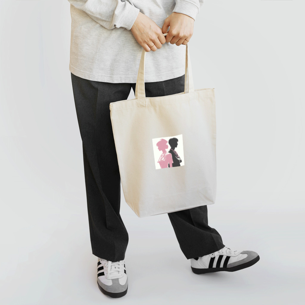 RainboWhaleの看護師シルエットロゴ Tote Bag