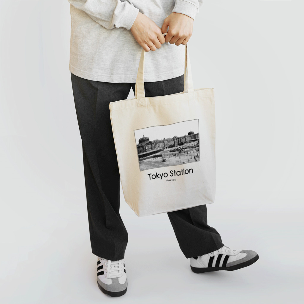 ヴィンテージ鉄道写真グッズの店のヴィンテージ写真　戦前の東京駅 （モノクロフォト） Tote Bag