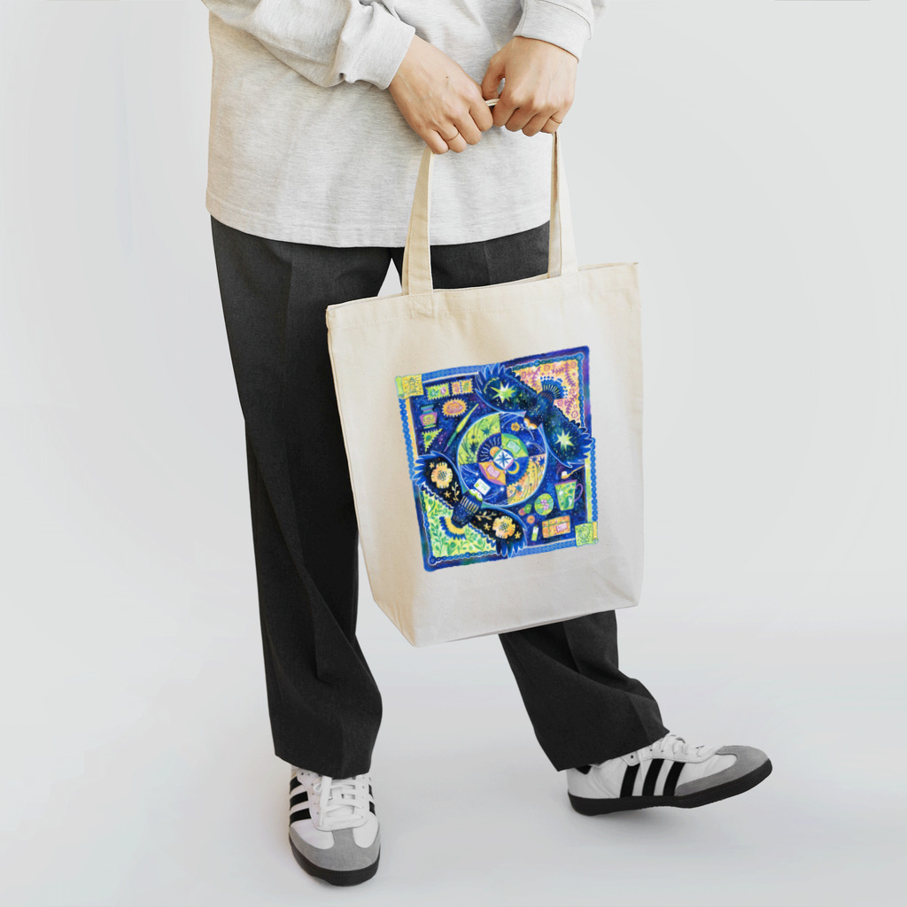 泉はるか　WEB SHOPのHappiness pattern blue Tote Bag